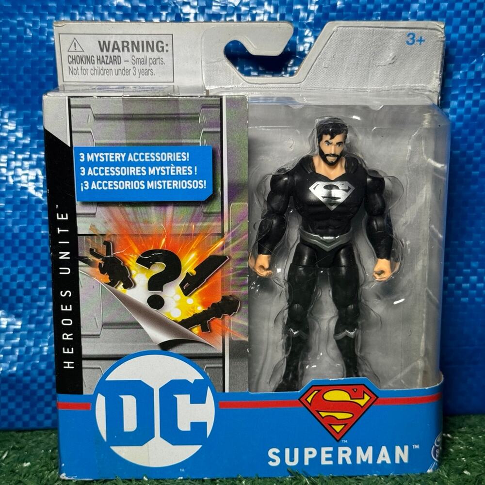 Spin Master DC Heroes Unite 2020 Superman Black Suit Action Figure Surprise Acce